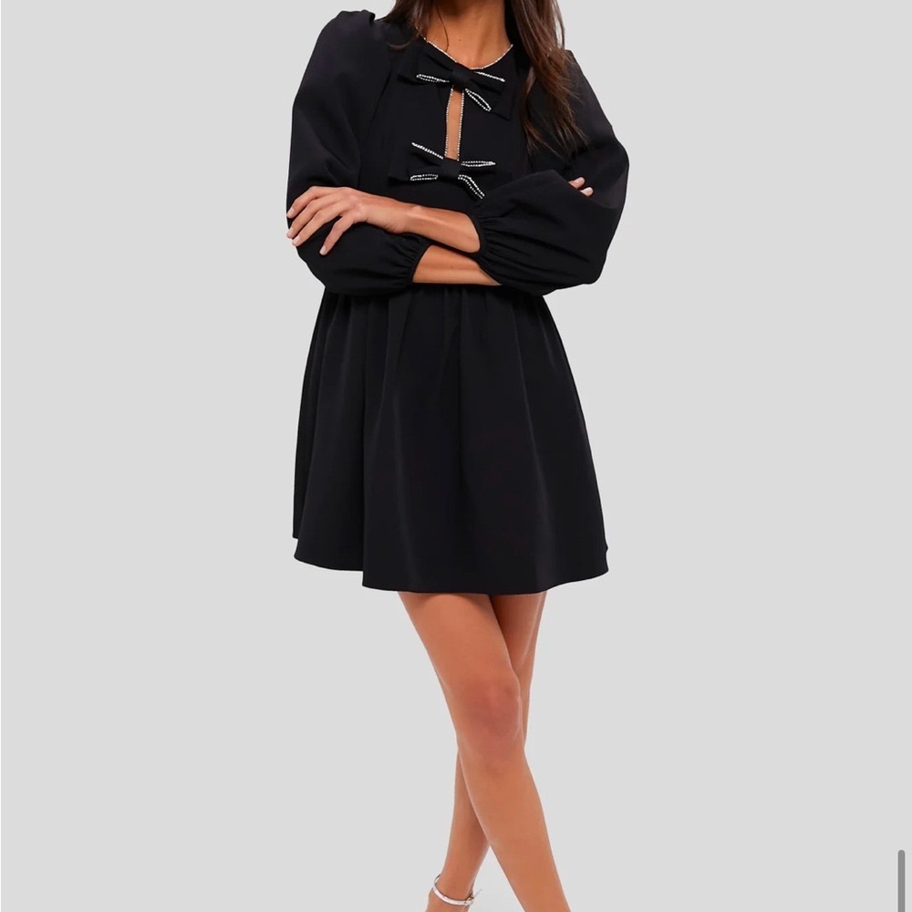 Hyacinth House Tuckernuck Embellished Bow Blair Mini Dress Small